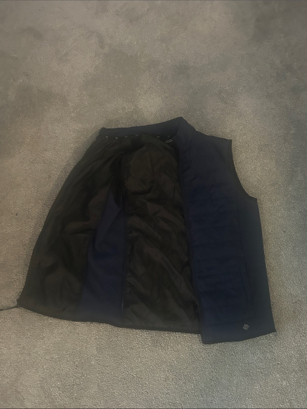 ZELOS Men's Quilted Vest in Navy Blue